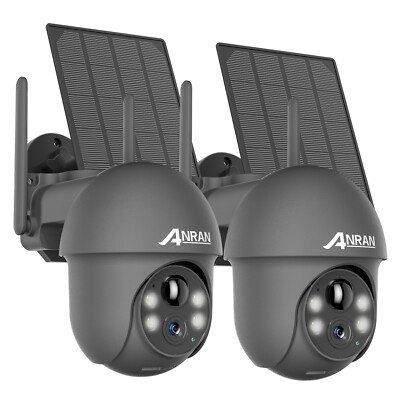 ANRAN Solar Akku Überwachungskamera Aussen Set Kamera WLAN 2Wege-Audio PTZ 5MP 