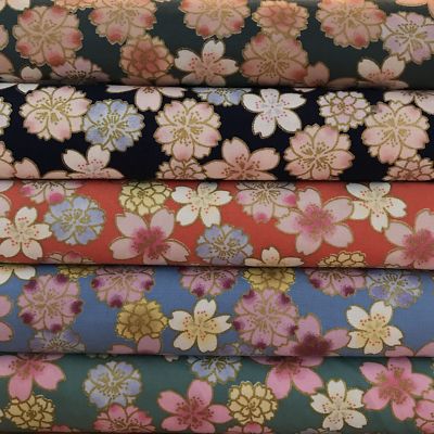 Japanische Tsubaki Blumenmixer 100 % Baumwolle Stoff FQ Handwerk Quilt Patchwork