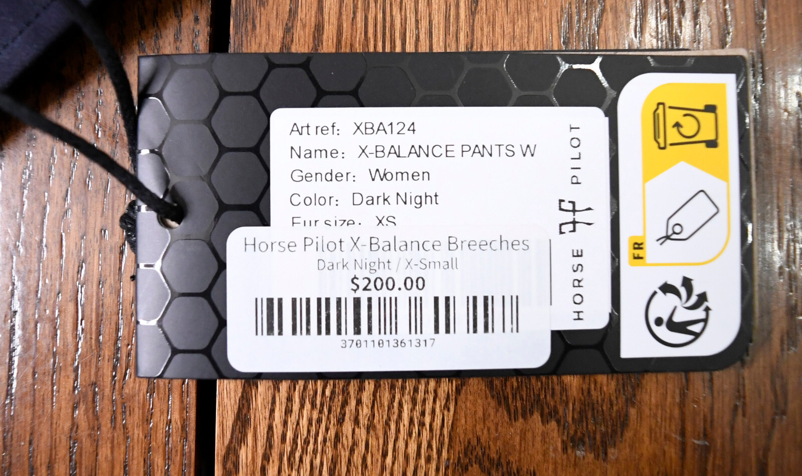 Horse Pilot, New, X-Balance breeches, Dark Night,XS, MSRP $200