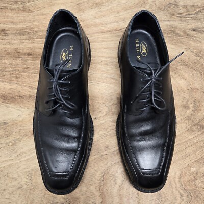 Neil M. Black Leather Mens 11 EEE WIDE Bicycle Toe Derby 