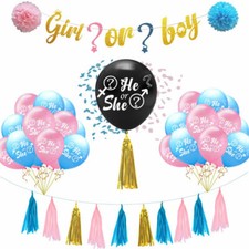 Gender Reveal Baby Announcement Confetti Balloon Party Decoration Supplies