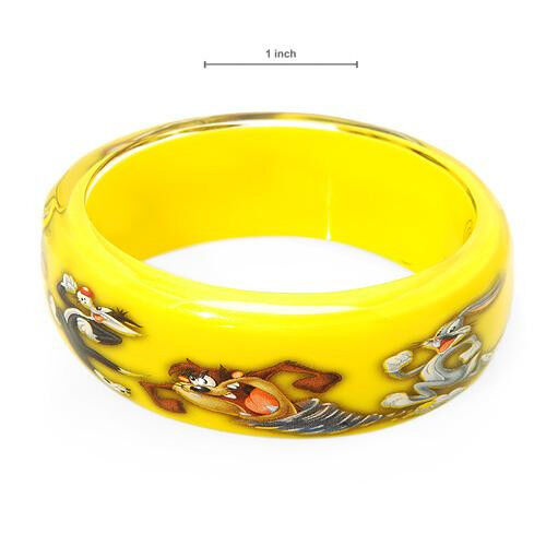 LOONEY TUNES Bangle Bracelet in Yellow Resin 8in - Picture 1 of 2