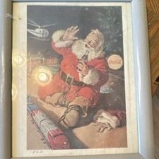 Coca-Cola 1962 Santa Claus Advertising Poster Print, Multicolor Soda Theme