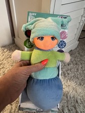 Babypuppe Puppe Plüsch Happy People ab 0 Mon. 25cm Blau m Lichtfunktion NEU &OVP