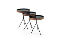 Set 3Tlg Beistelltisch Tisch Schwarz Beistelltische Tische Rund Wohnzimmer