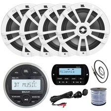 JBL PRV175 Receiver, Antenna, 4X 6.5" Speakers, USB/AUX Mount, Remote, Wire