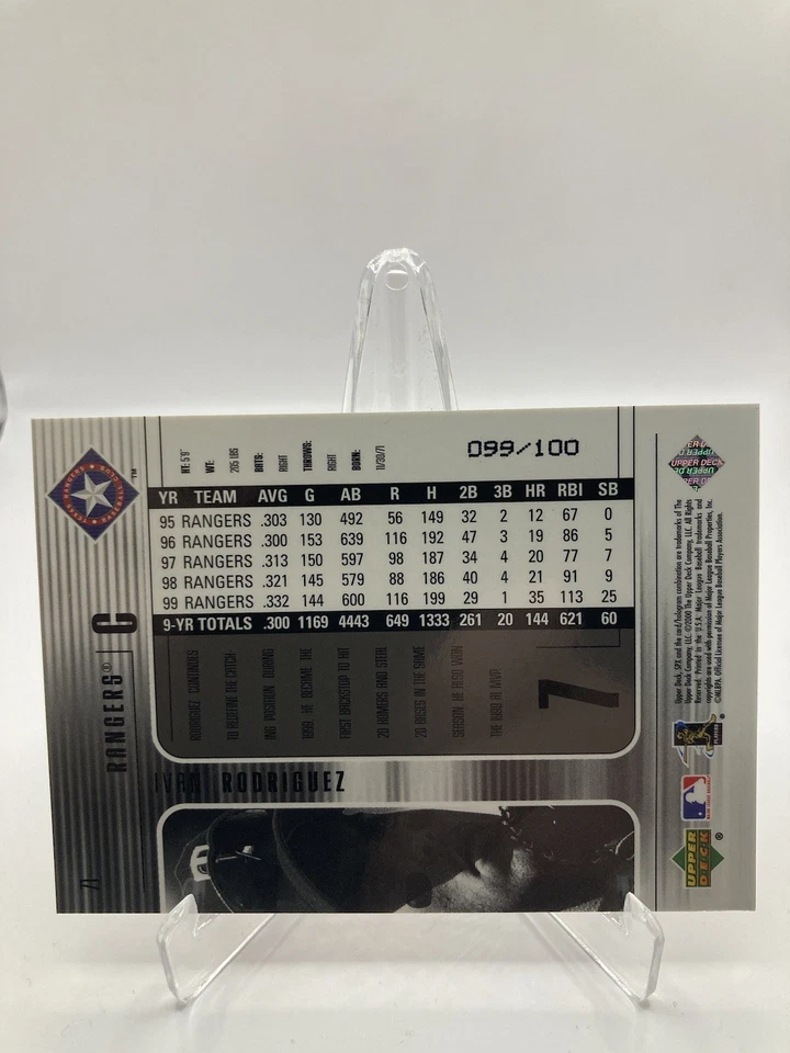 2000 SPx IVAN RODRIGUEZ Radiance /100 Parallel Refractor RARE SP Rangers HOF - Image 3 of 4
