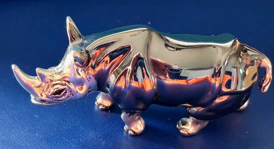 Saturno Medium Rhino Grey. 925 Stirling & Enamel  Figurine. - Image 4 of 4