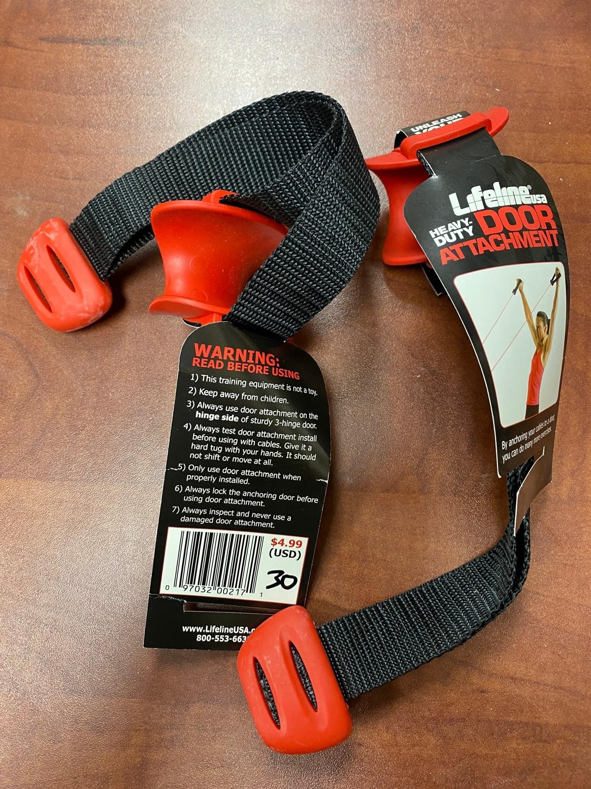 X2 Lifeline [0217] Heavy Duty Door Anchor, Black/Red