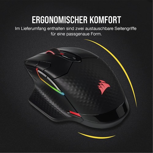 Corsair Dark Core RGB Pro SE Gaming Maus USB/Bluetooth 18.000 DFPI PC Mac PS5 - Bild 10 von 13