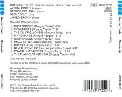 GREGORY TARDY MONUMENTS NEW CD