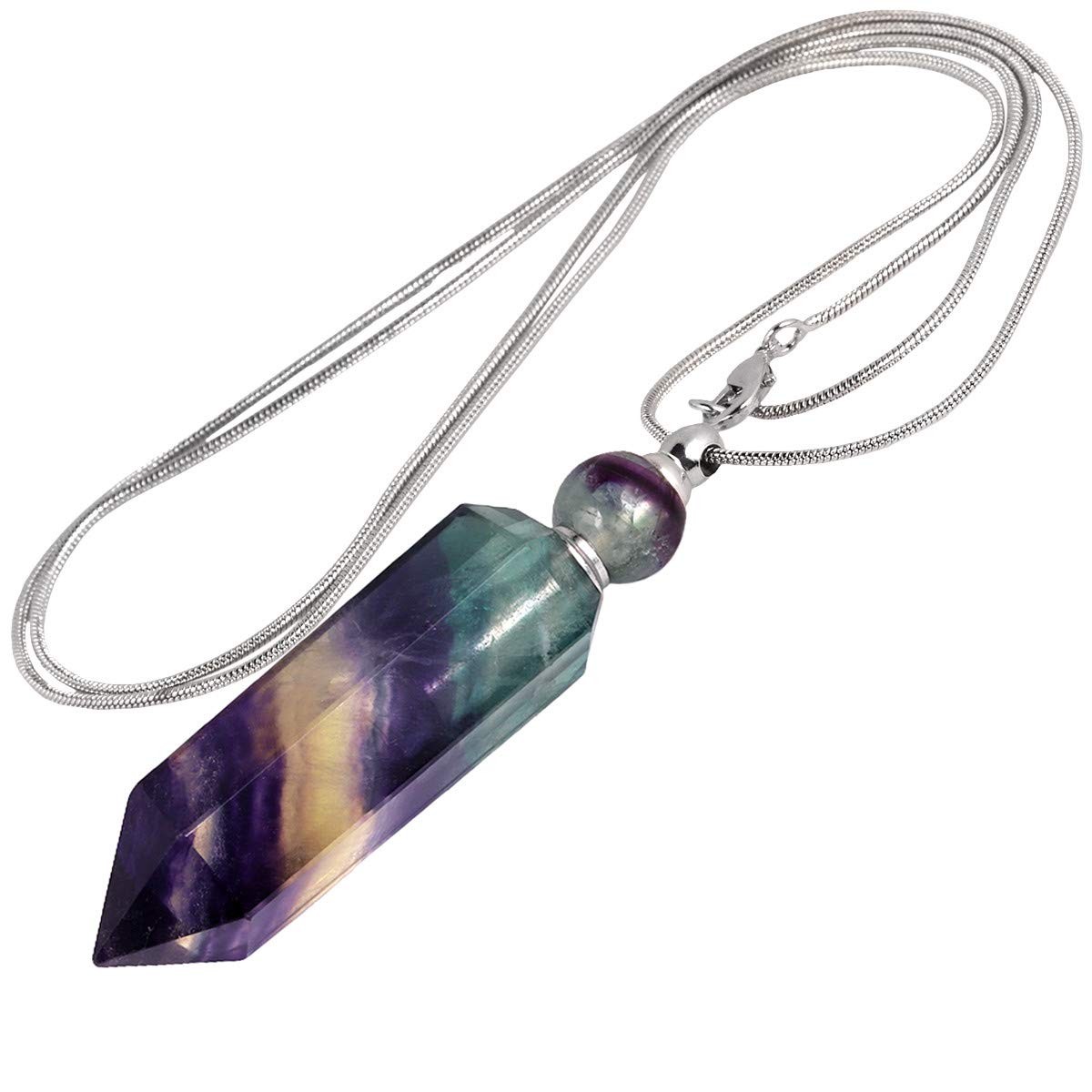 Aromatherapy Essential Oil Diffuser Stone Pendant Necklace for Unisex Healing-image