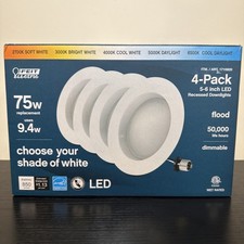 Feit Electric 5-6 inch Led Recessed Dimmable Downlights Multiple Shades - 4 Pack