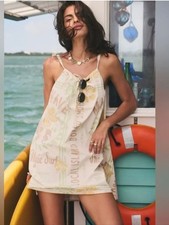 NWT BDG by Urban Outfitters Tie Front Maui Surfer Print Mini Dress