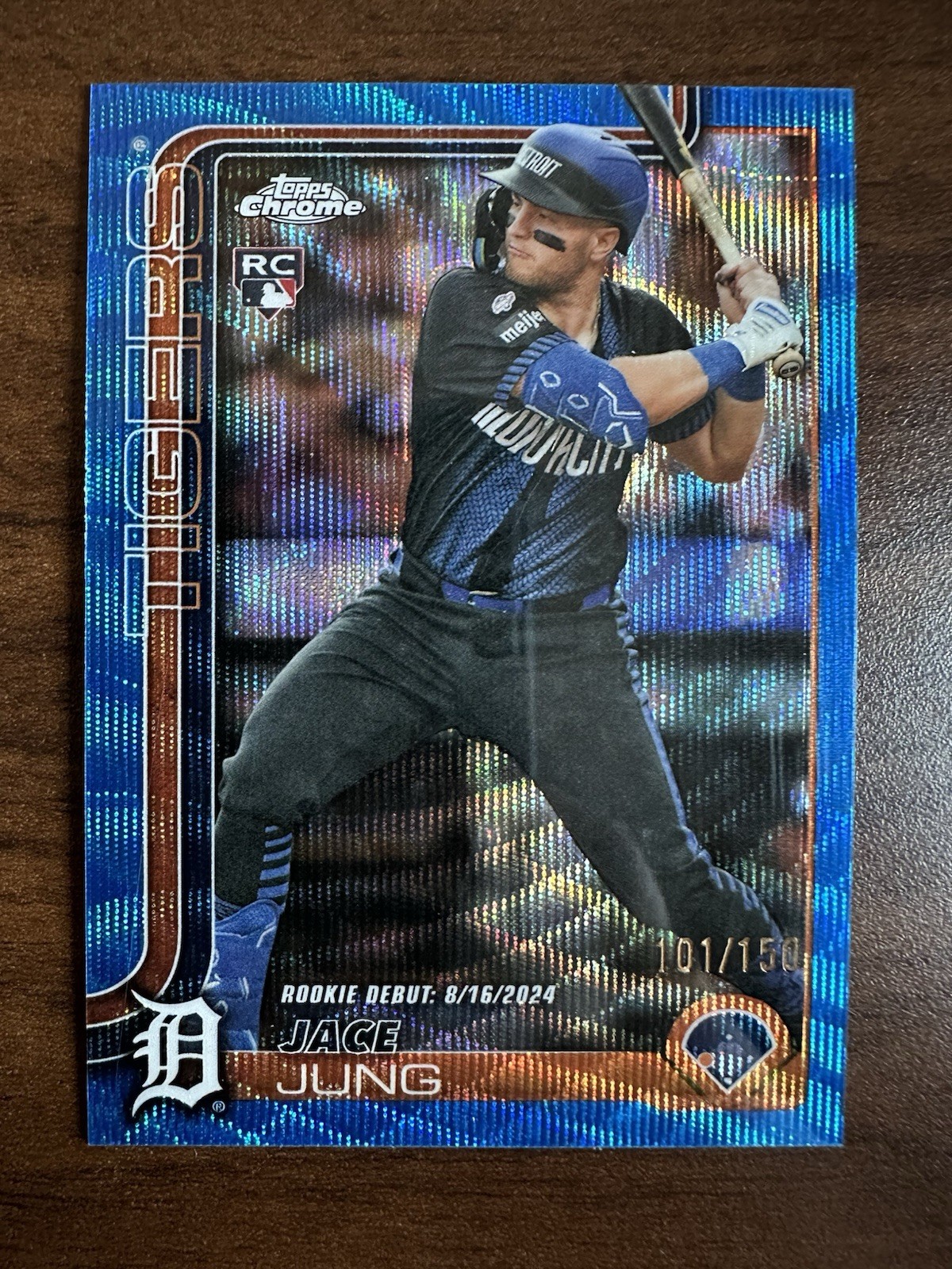 2025 Topps Chrome Update Jace Jung RC Rookie Blue RayWave Refractor /150 #USC121