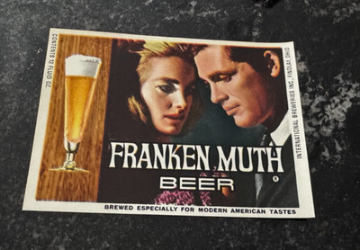VINTAGE FRANKENMUTH BEER 12 OZ BOTTLE LABEL INTERNATIONAL BREWING CO FINDLAY OH