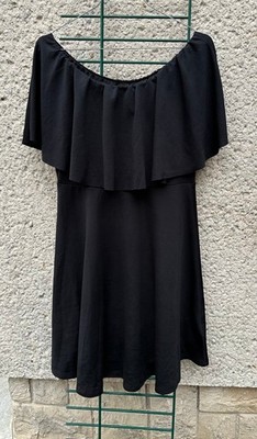 Damen Kleid im Carmenstil A-Linie  melrose  Gr. 38 Schwarz getragen