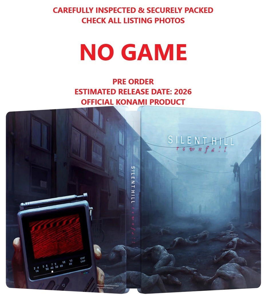 Boîtier Steelbook Silent Hill Townfall G2 pour Console PS5 Métal Collector Noir