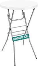 Rund Ø 70 cm Cocktailtisch, hohe Platte, zusammenklappbar, tragbar, in Barhöhe