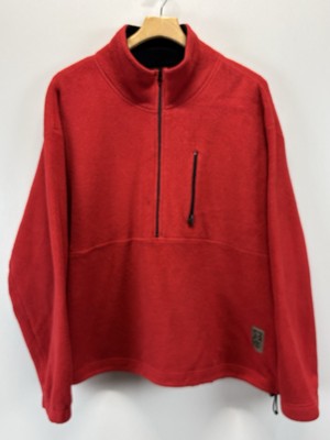 Vtg Timberland Red Fleece Jacket Sz X-Large Mens Full Zip 90s READ