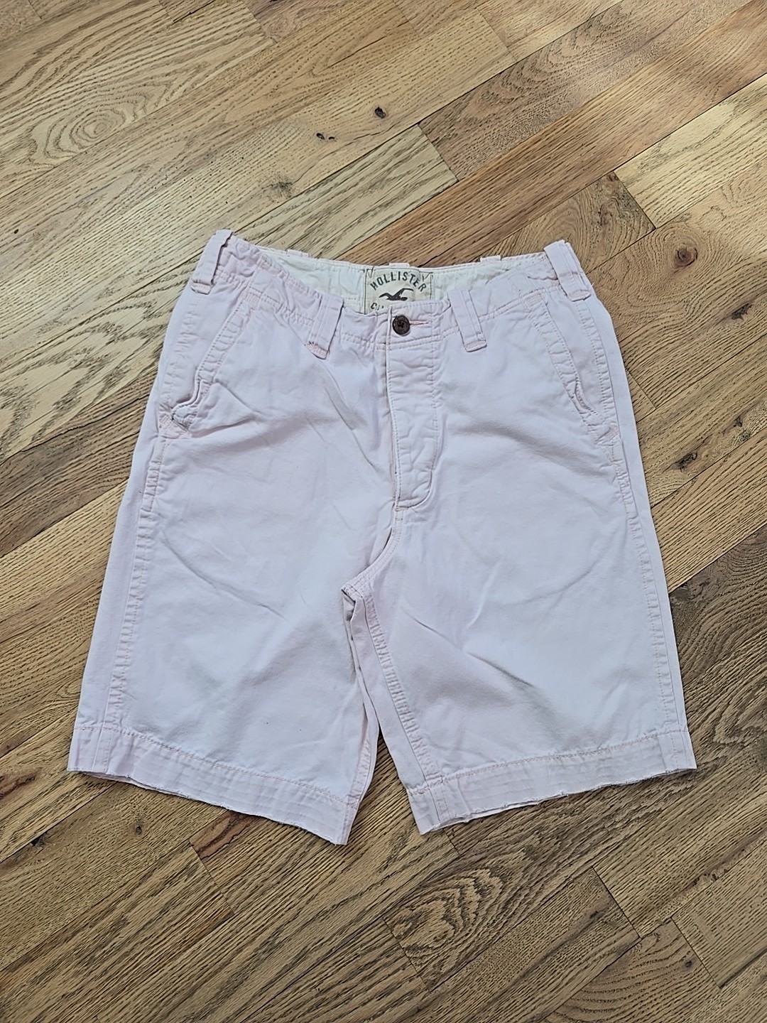 Hollister Chino Khaki Shorts Men’s 32 Light Pink Y2K Button Fly