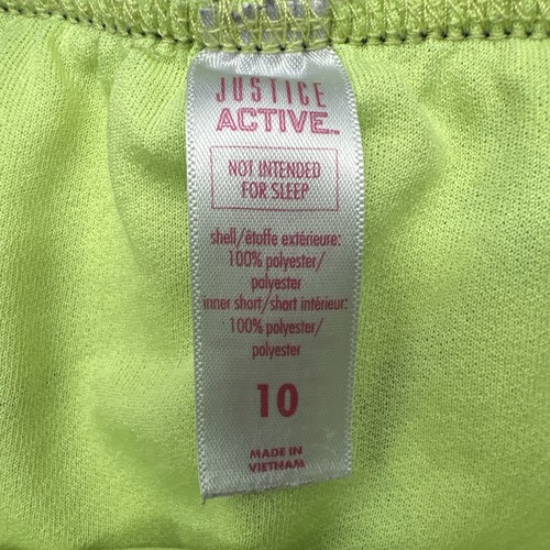 Justice Active Shorts Girls Size 10 Green Floral Logo…#32001 - Picture 2 of 9