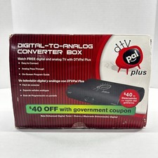 DTV Pal Plus Digital-To-Analog TV Converter Box w/Remote Complete 