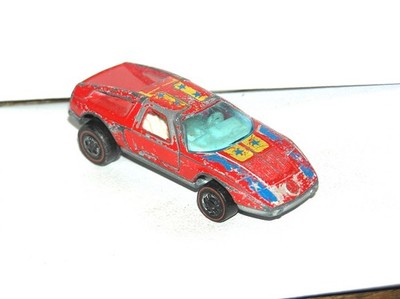 70s Hot Wheels Redline Mercedes Benz C-111 FLYING COLORS w WHITE INT! RARE GH
