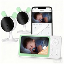 BOIFUN Video Baby Monitor WiFi, LCD Monitor, 4.3'' 3X Zoom Display,1080P Smart