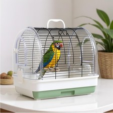 Portable Bird Cage Carrier, Travel Parrot Cage with 2 Perches, 2 Food Bowls a...
