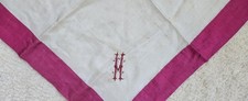 3 Vintage Taschent&uuml;cher Seide mit Monogramm - Restposten 3 St&uuml;ck. Top.