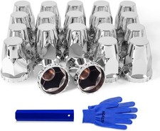 20Pcs Lug Nut Covers 33mm Flat Top Thread-on Nut Covers for Semi Trucks 20 PCS