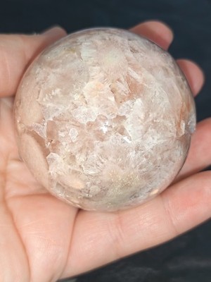 Rosa Amethyst (Hämatoidquarz) Druzy Kristallkugel 5,5 cm