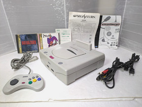 Sega Saturn White Console Power Memory BioHazard  Nights Box Manual