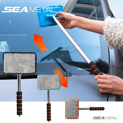 Car Windshield Glass Cleaner Microfiber Window Cleaning Brush Extendable Handle