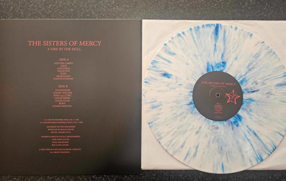 THE SISTERS OF MERCY RARE WHITE/BLUE SPLATTER VINYL LP - Image 2 of 2
