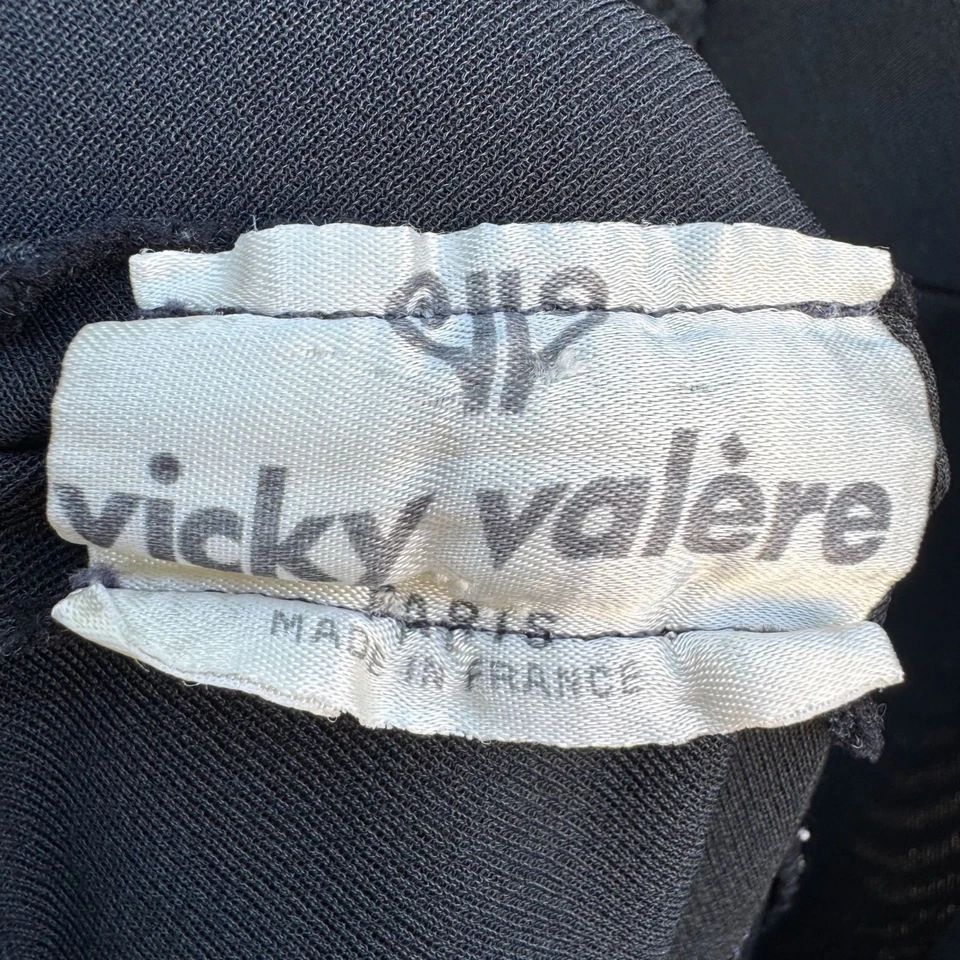 Vestido Vicky Valère Vintage Negro Volantes Falda en Niveles Corbata Baja Escote Espalda S Foto 2 de 4