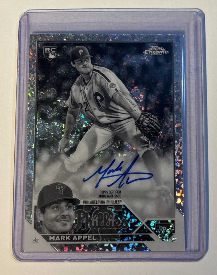 2023 Topps Chrome Mark Appel B & W 迷你钻石新秀亮面卡 * * 珍品 * * — 第 2/3 张图片