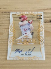 2021 Leaf Trinity Mat Nelson Bronze Clear Rookie Auto Cincinnati Reds