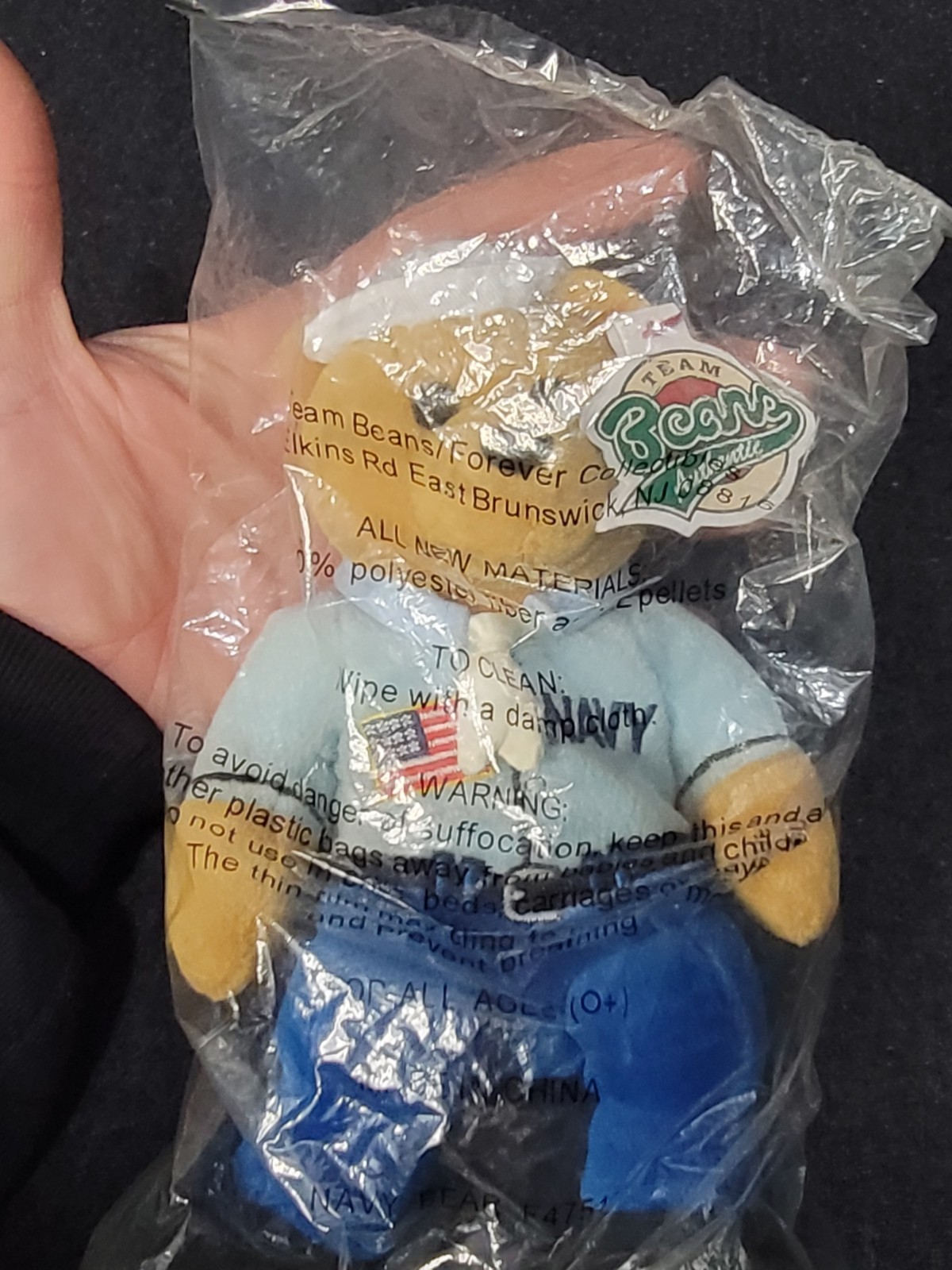 NOS Team Bears Authentic US Navy Plush Bear in Original Plastic with Tags
