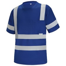 Safety Shirts for Men Construction Short Sleeve Quick Dry with Pocket Workwea...