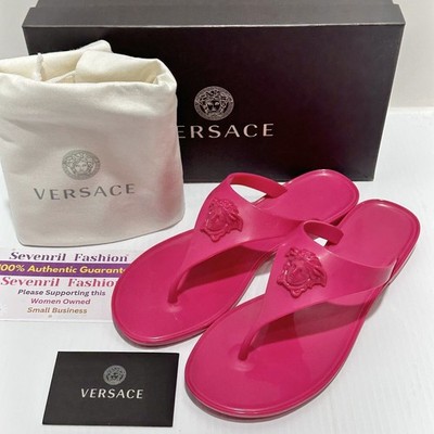 NIB Versace Pool Slides NIB Versace Size 37 US 7 Pink Pool Slide Gomma Sandals Slip  main image 4