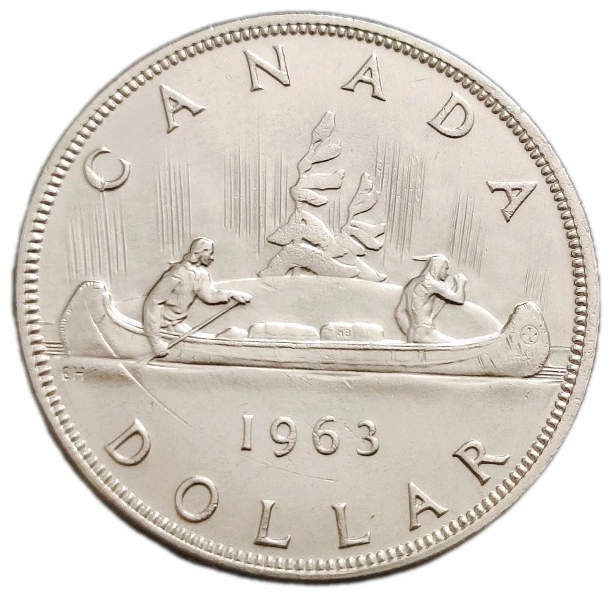 Kanada 1 Dollar 1963 Silber Kanu Elizabeth II Silver Coin Art. 003 -098 - Bild 1 von 4