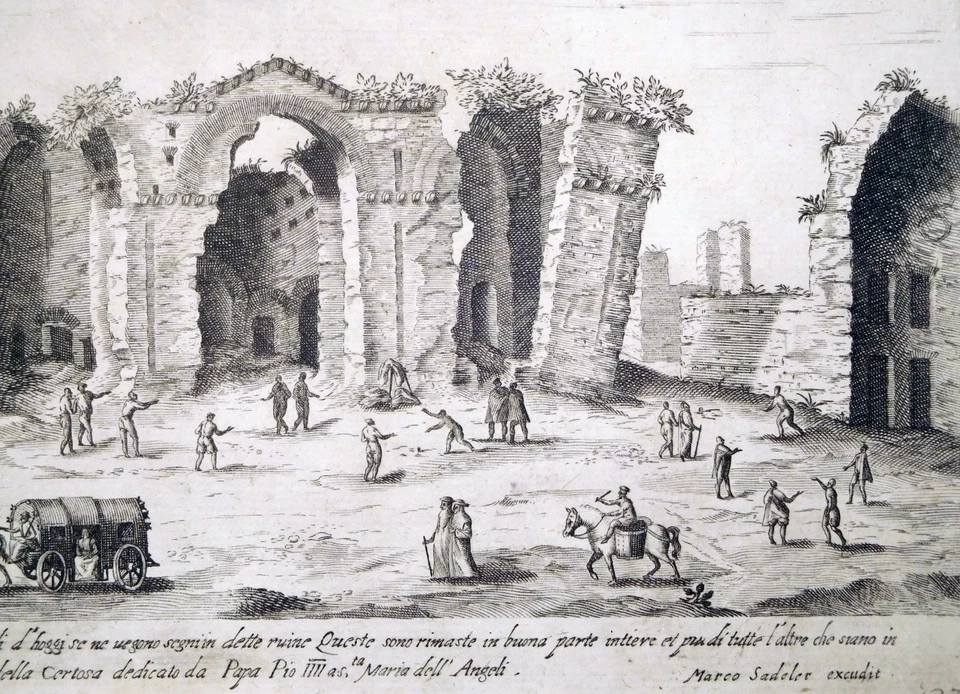 Kupferstich, Thermen des Diokletian in Rom, Ae. Sadeler, 1606, H 178, Prag - Bild 4 von 4