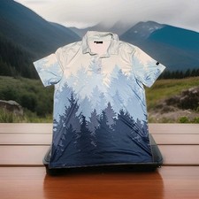 Yatta Golf Lightweight Forest Print Polo Shirt Mens Medium