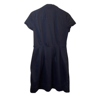 Banana Republic Womens Navy Blue Shirt Dress Short Sleeve Size 8 Knee Length  | eBay