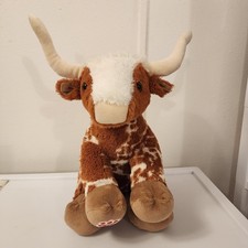 Build A Bear Texas Longhorn Spotted Cow Steer Bull Stuffed Plush Animal