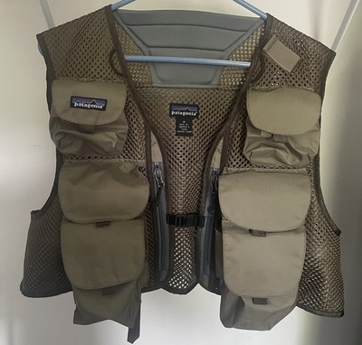 Vintage Patagonia Mesh Fly Fishing Vest M Khaki 82683 S03 Multi Pocket