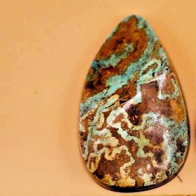 Vintage Blue-Green Turquoise Pilot Mountain Cabochon 90 Carat Gemstone