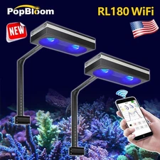 PopBloom RL180 WiFi Reef LED Light Aquarium for Saltwater Marine Coral 48" - 60"